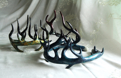 漆髹玻璃鋼鹿角擺件。歷時五個月。喜歡可以留言|工藝品設(shè)計(jì)|手工藝|慧質(zhì)蘭心 - 原創(chuàng)設(shè)計(jì)作品 