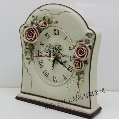 【【廠家直銷】供應(yīng)歐式樹脂座鐘/小鬧鐘 田園風(fēng)格 家居擺件裝飾】價格,廠家,圖片,塑料、樹脂工藝品,沈立明(個體經(jīng)營)-